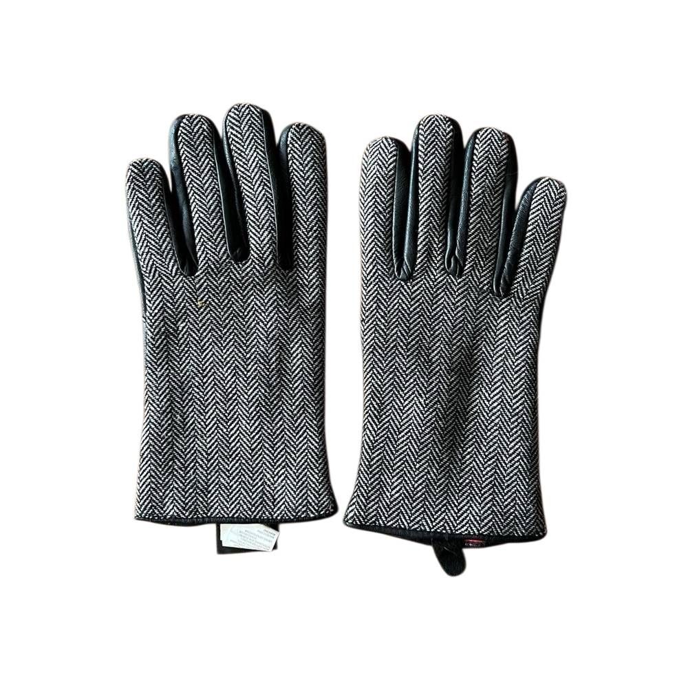 Leather Herringbone Insulated Gloves